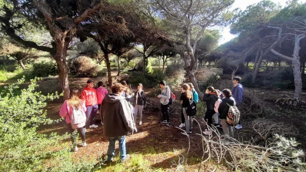 Estudiantes de Rota celebran el Día de los Bosques en los pinares locales