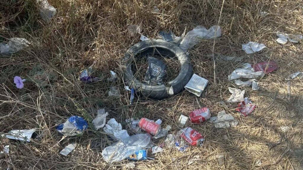 Acumulación de basura en la avenida Alcalde Domingo Sánchez Rizo de Rota