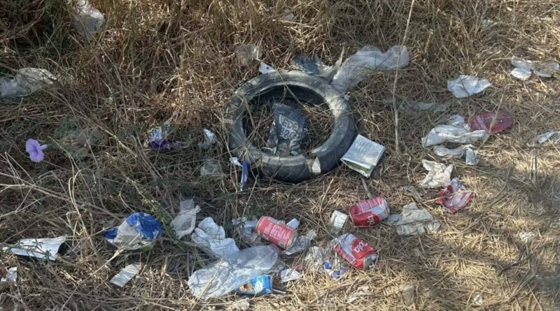 Acumulación de basura en la avenida Alcalde Domingo Sánchez Rizo de Rota