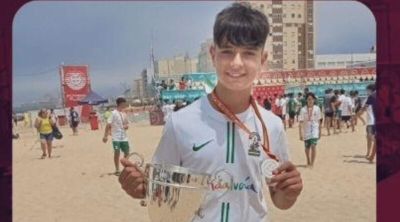 Pablo Sánchez, subcampeón de España con la Selección Andaluza Alevín de Fútbol Playa