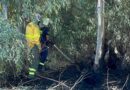 Protección Civil y Armada sofocan un incendio en un campo de Rota