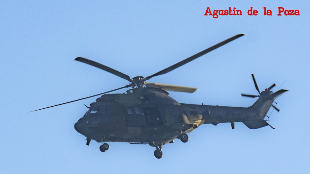 Un Cougar y un Tigre vuelan juntos en coordinación con unidades de la Armada